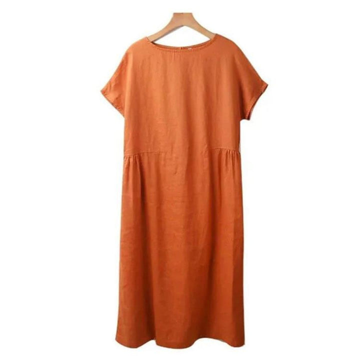 Vellamo | Women's Casual Round Neck Loose Midi Dress
