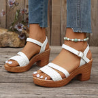Priya | Women's Block Heel Sandals with Ankle Strap