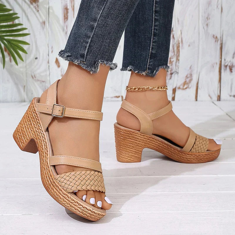 Priya | Women's Block Heel Sandals with Ankle Strap