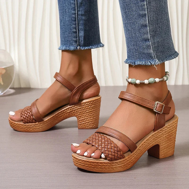 Priya | Women's Block Heel Sandals with Ankle Strap