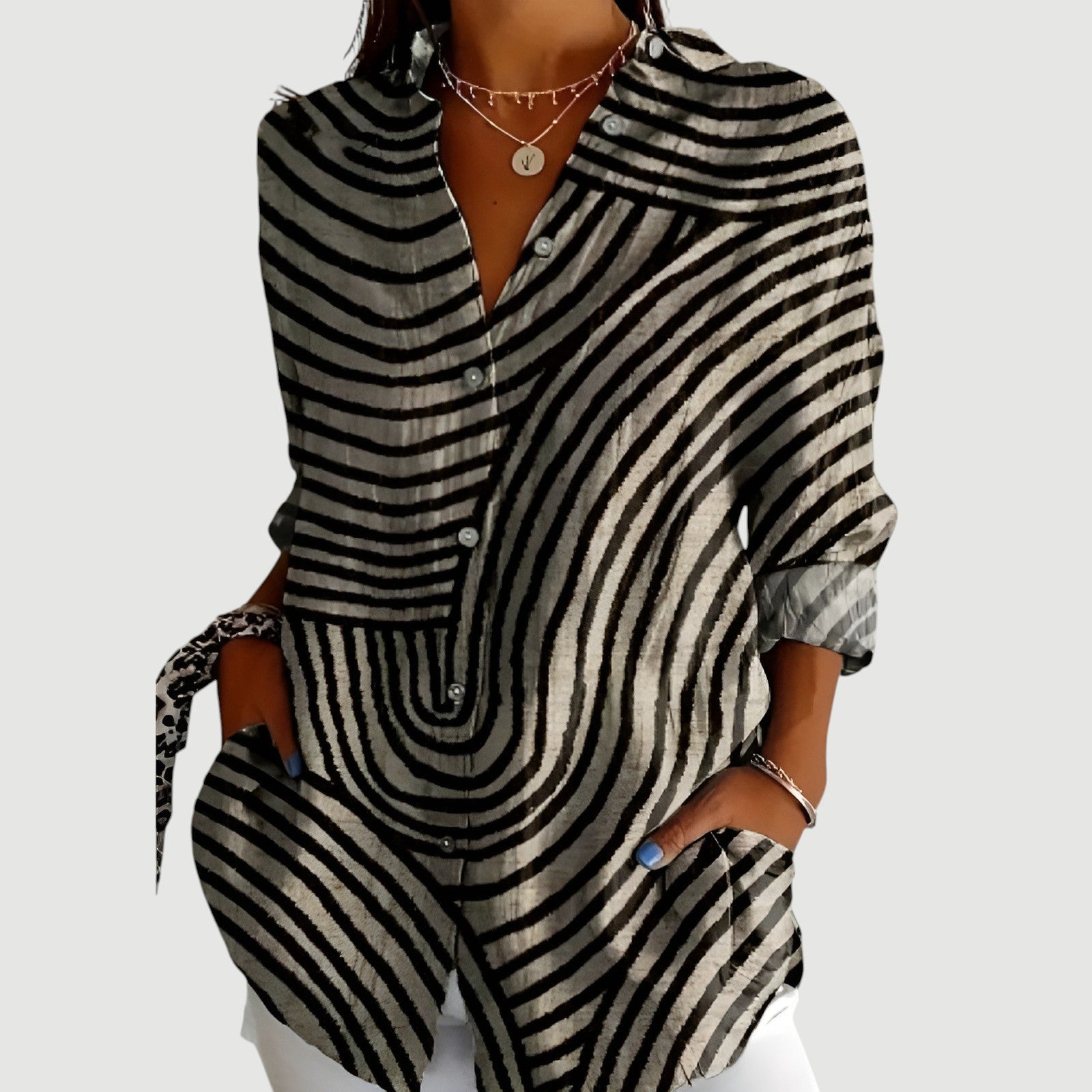 Rowena | Women's Bold Print Button-Down Summer Shirt