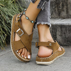 Raffael | Women's Cross Strap Buckle Espadrille Sandals