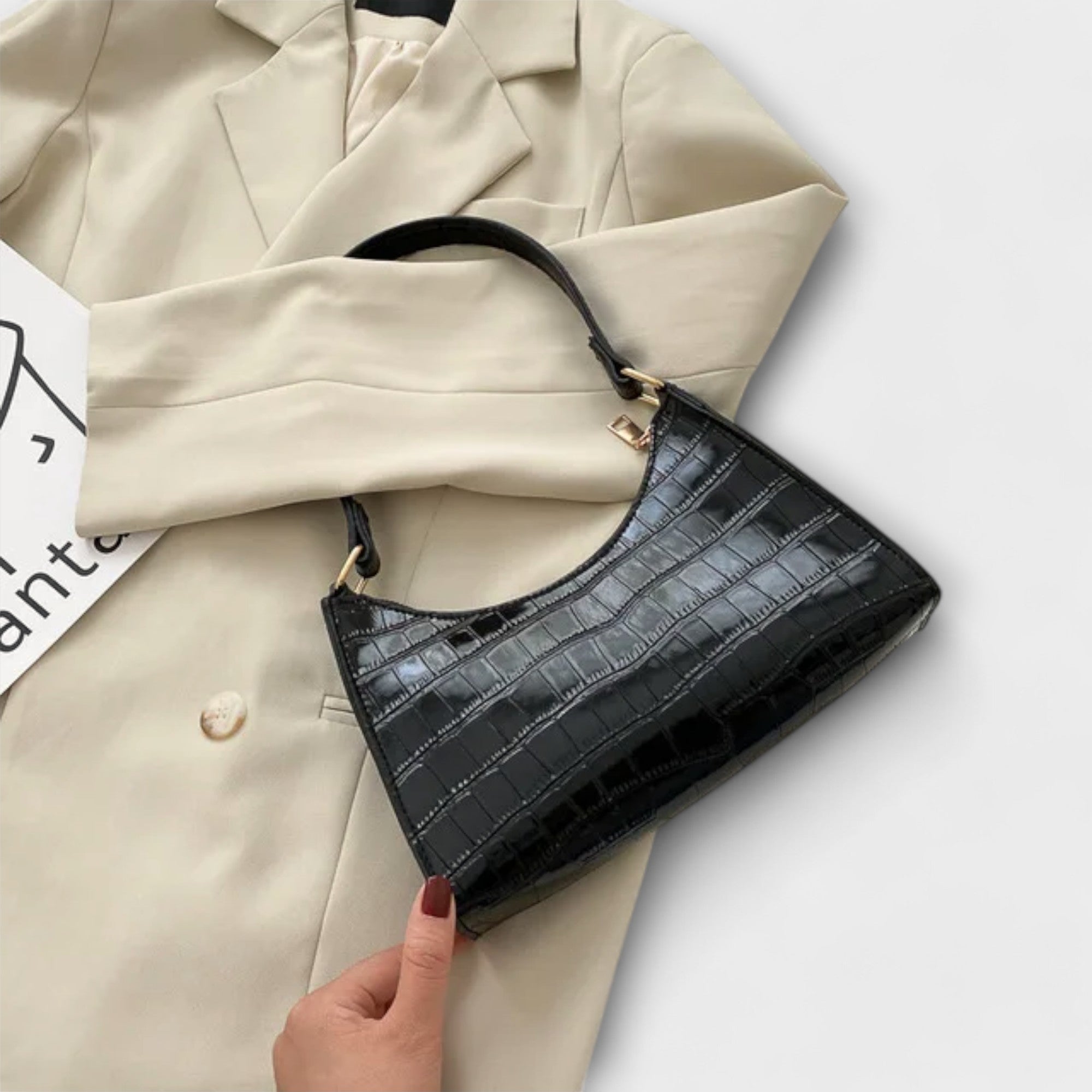 Ragnhild | Women's Croc Effect Shoulder Bag