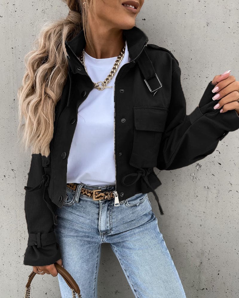 Stellan | Women's Cropped Utility Pocket Jacket