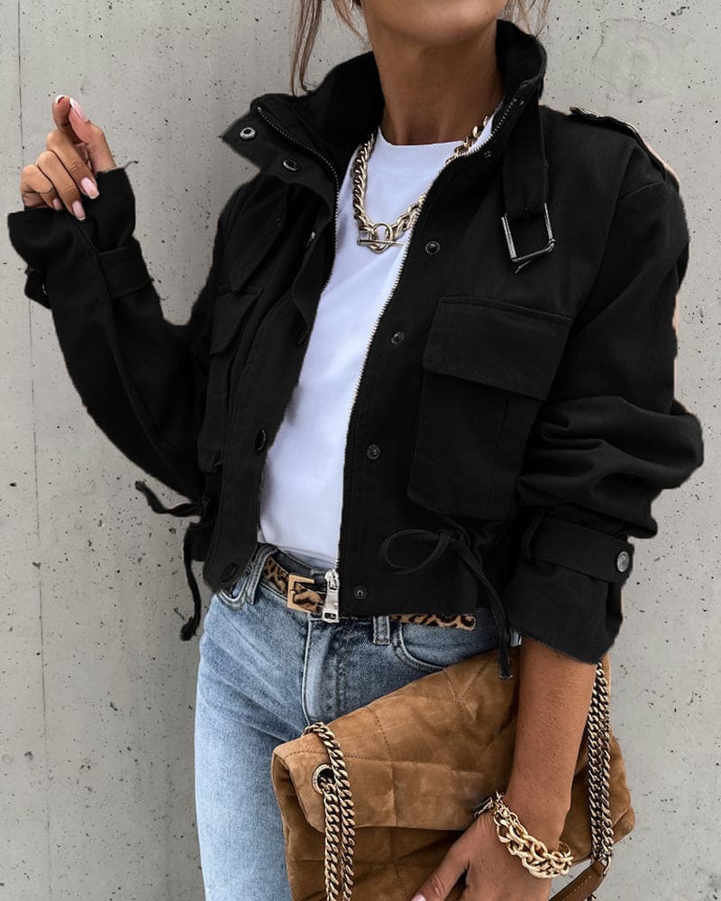 Stellan | Women's Cropped Utility Pocket Jacket