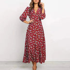 Charlee | Women's Elegant Long Sleeve Floral Maxi Dress