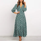 Charlee | Women's Elegant Long Sleeve Floral Maxi Dress