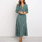 Charlee | Women's Elegant Long Sleeve Floral Maxi Dress