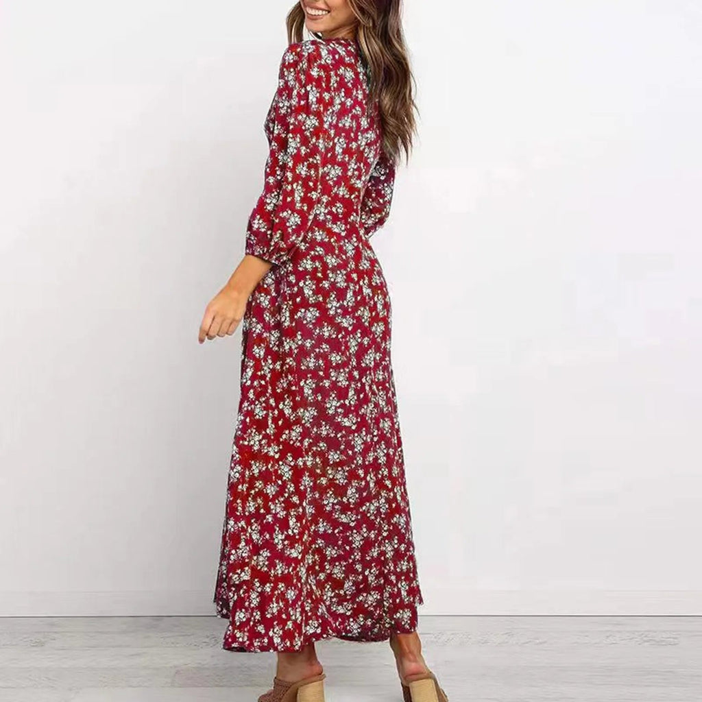 Charlee | Women's Elegant Long Sleeve Floral Maxi Dress