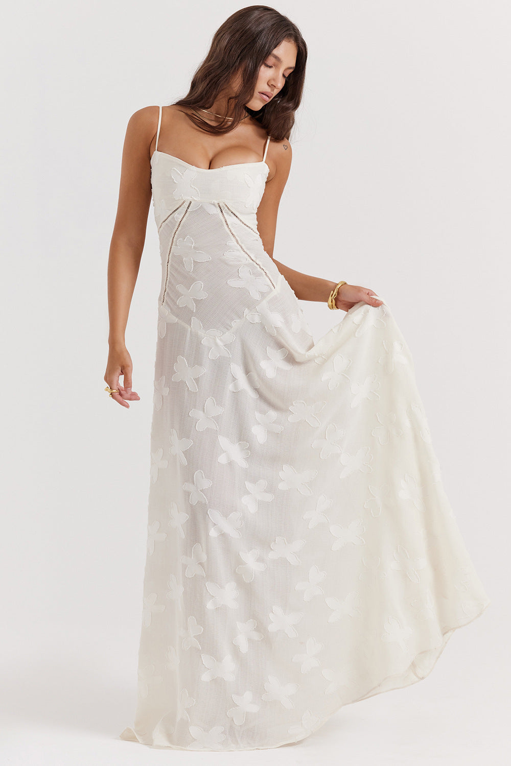 Valdis | Women's Elegant Spaghetti Strap Floral Maxi Dress