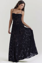 Valdis | Women's Elegant Spaghetti Strap Floral Maxi Dress