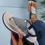 Remi | Women's Glitter Slide Sandals with Crystal Detailing