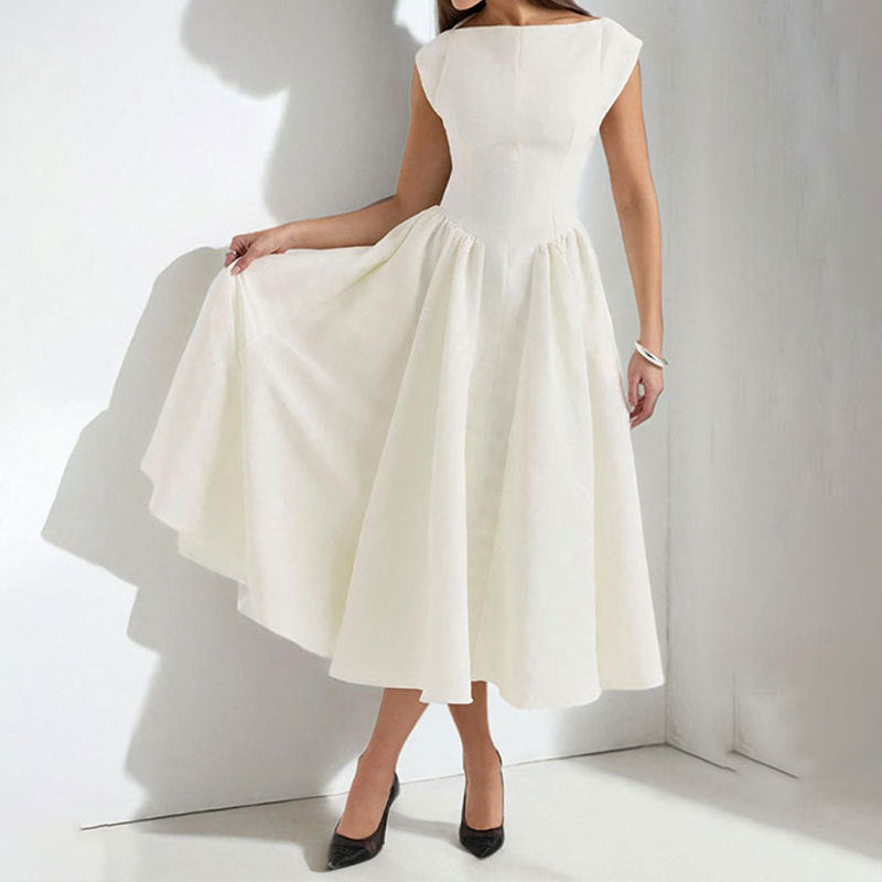 Eleanora | Women's Elegant Sleeveless Structured A-Line Midi Dress