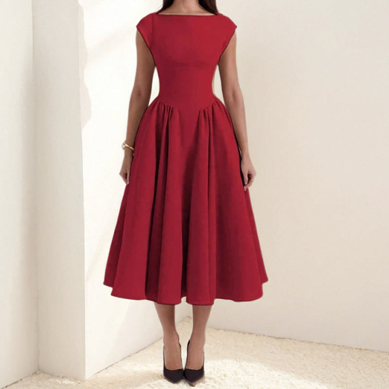 Eleanora | Women's Elegant Sleeveless Structured A-Line Midi Dress