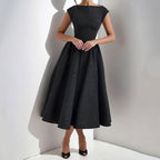 Eleanora | Women's Elegant Sleeveless Structured A-Line Midi Dress