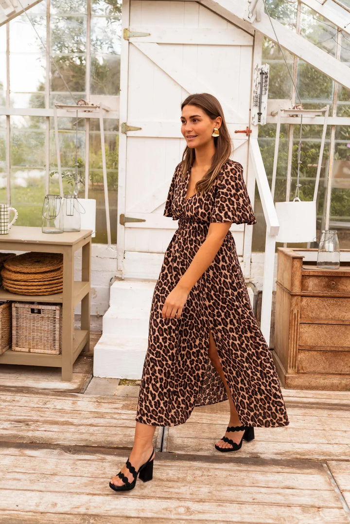Grace & Jess |  Flowing Leopard Print Maxi Dress