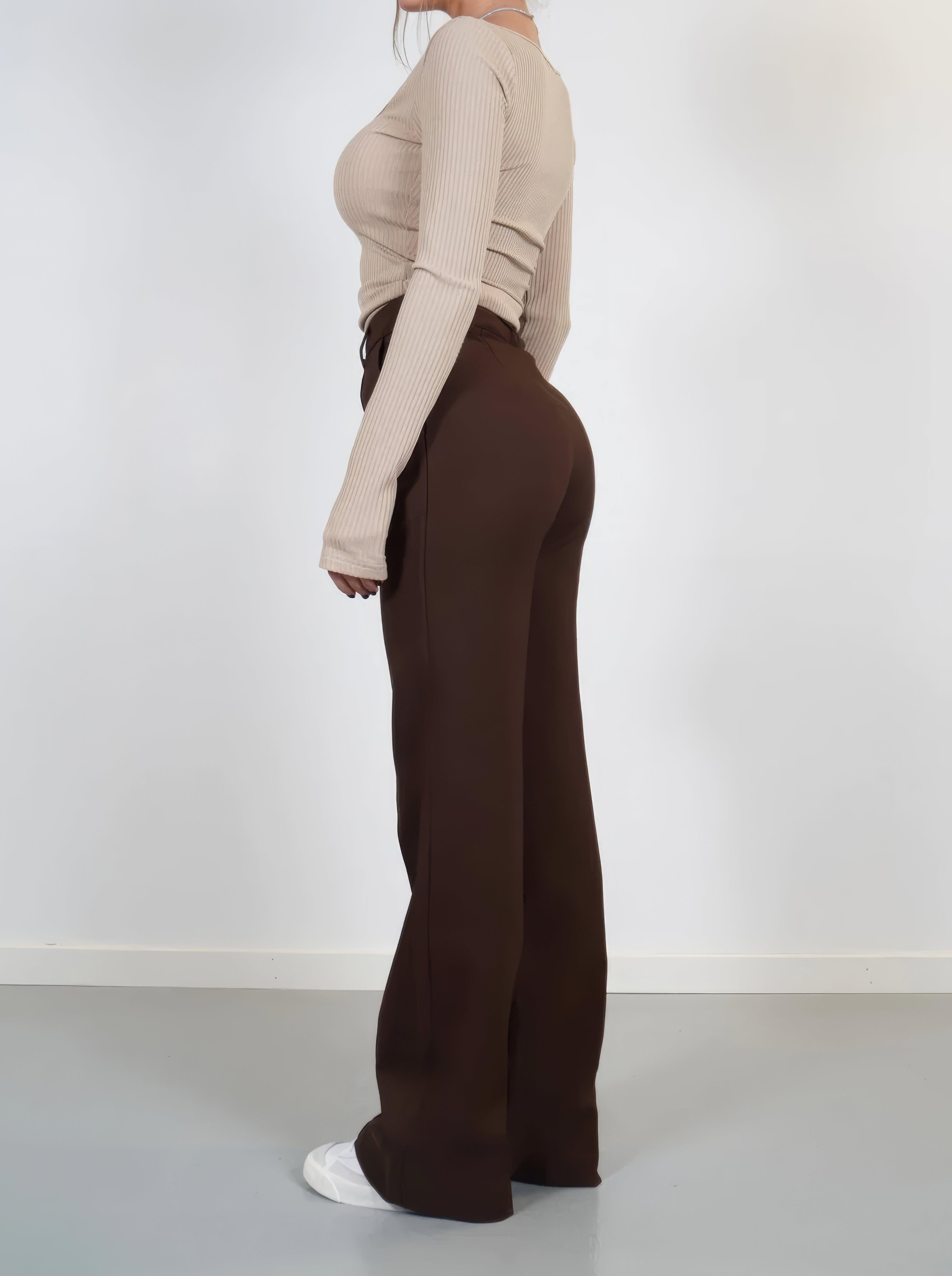 Verena | Women's High Waist Wide Leg Trousers