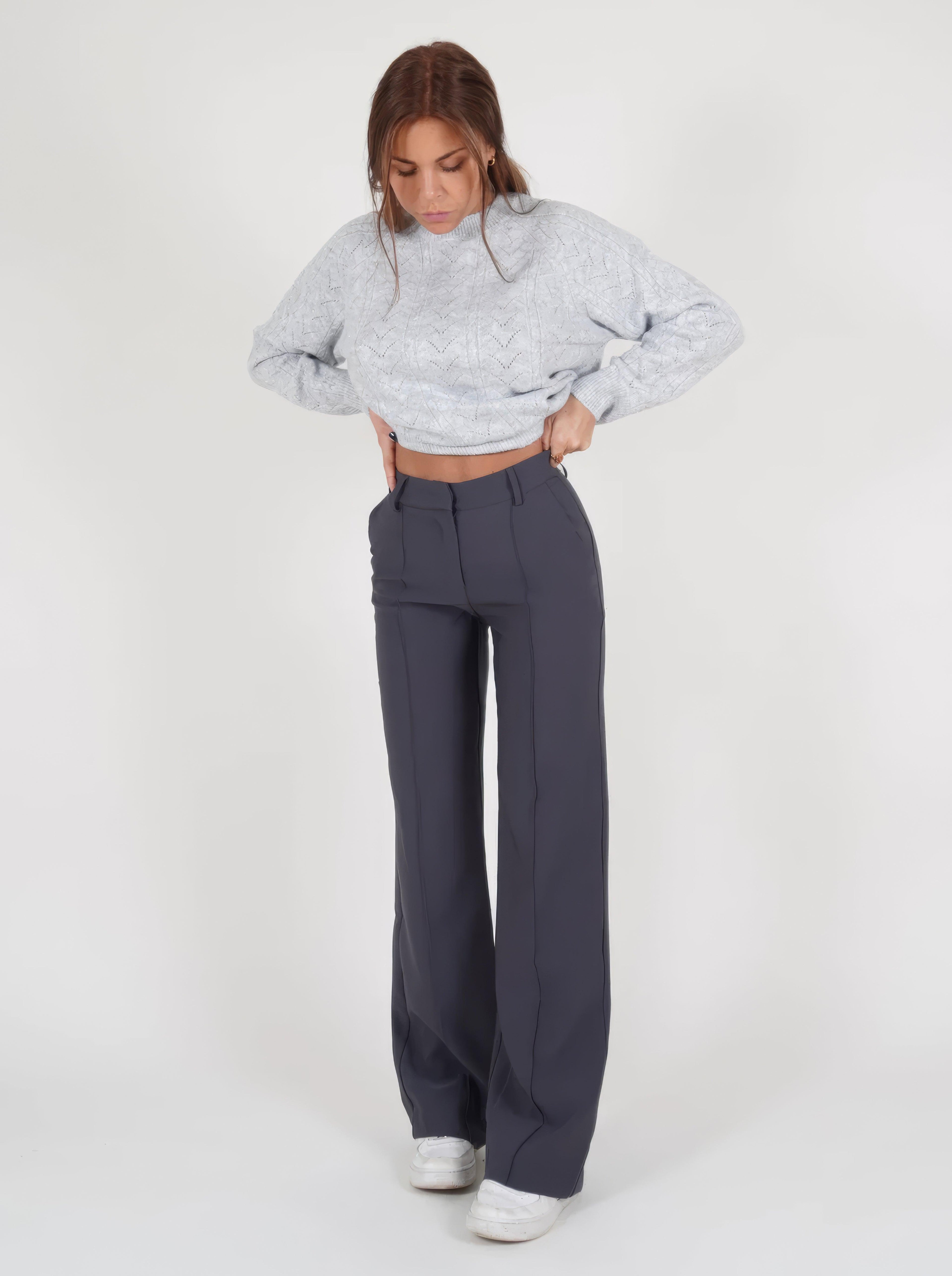 Verena | Women's High Waist Wide Leg Trousers