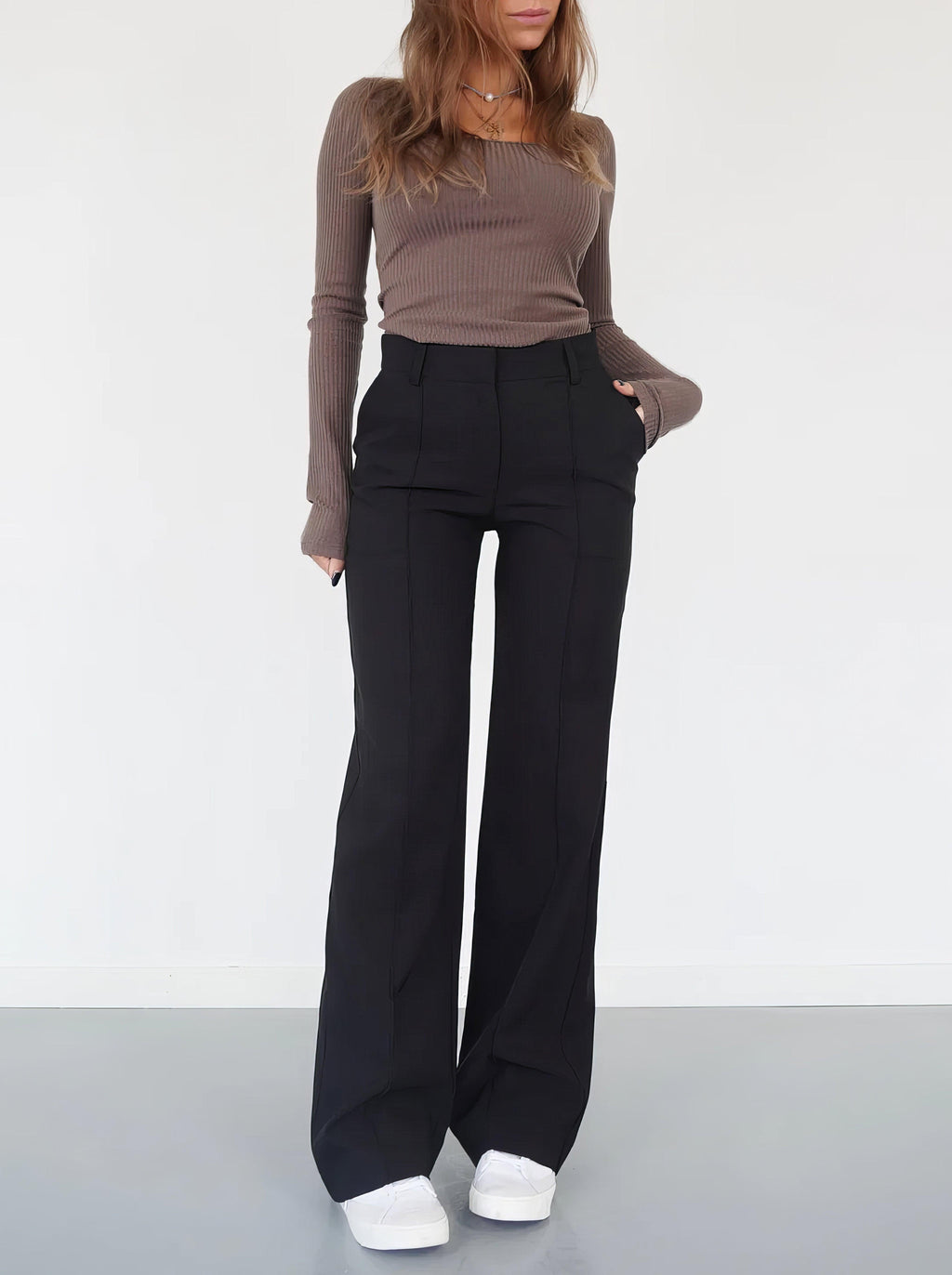 Verena | Women's High Waist Wide Leg Trousers