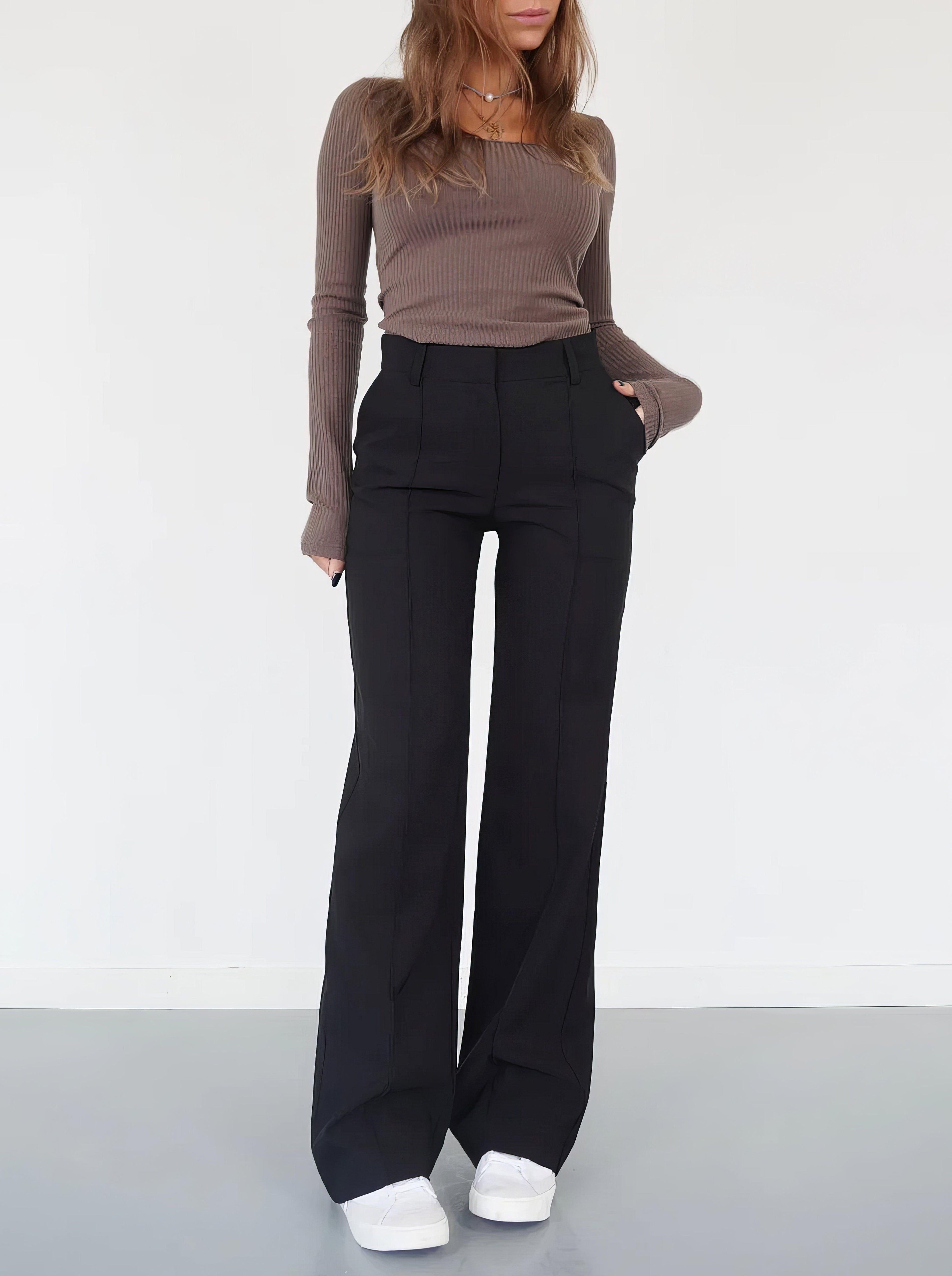 Verena | Women's High Waist Wide Leg Trousers