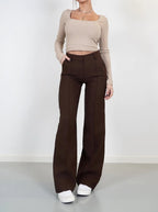 Verena | Women's High Waist Wide Leg Trousers