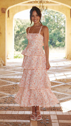 Eleonora | Women's Floral Tiered Midi Sundress