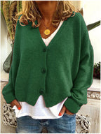 Shannon | Women's V-Neck Button Knit Cardigan