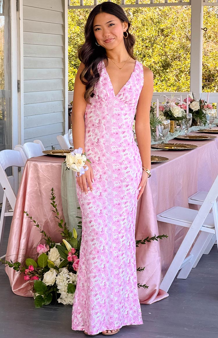 Faith | Women's Elegant Floral Lace V-Neck Sleeveless Maxi Dress
