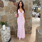 Faith | Women's Elegant Floral Lace V-Neck Sleeveless Maxi Dress