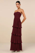 Amerie | Women's Strapless Tiered Maxi Prom Dress