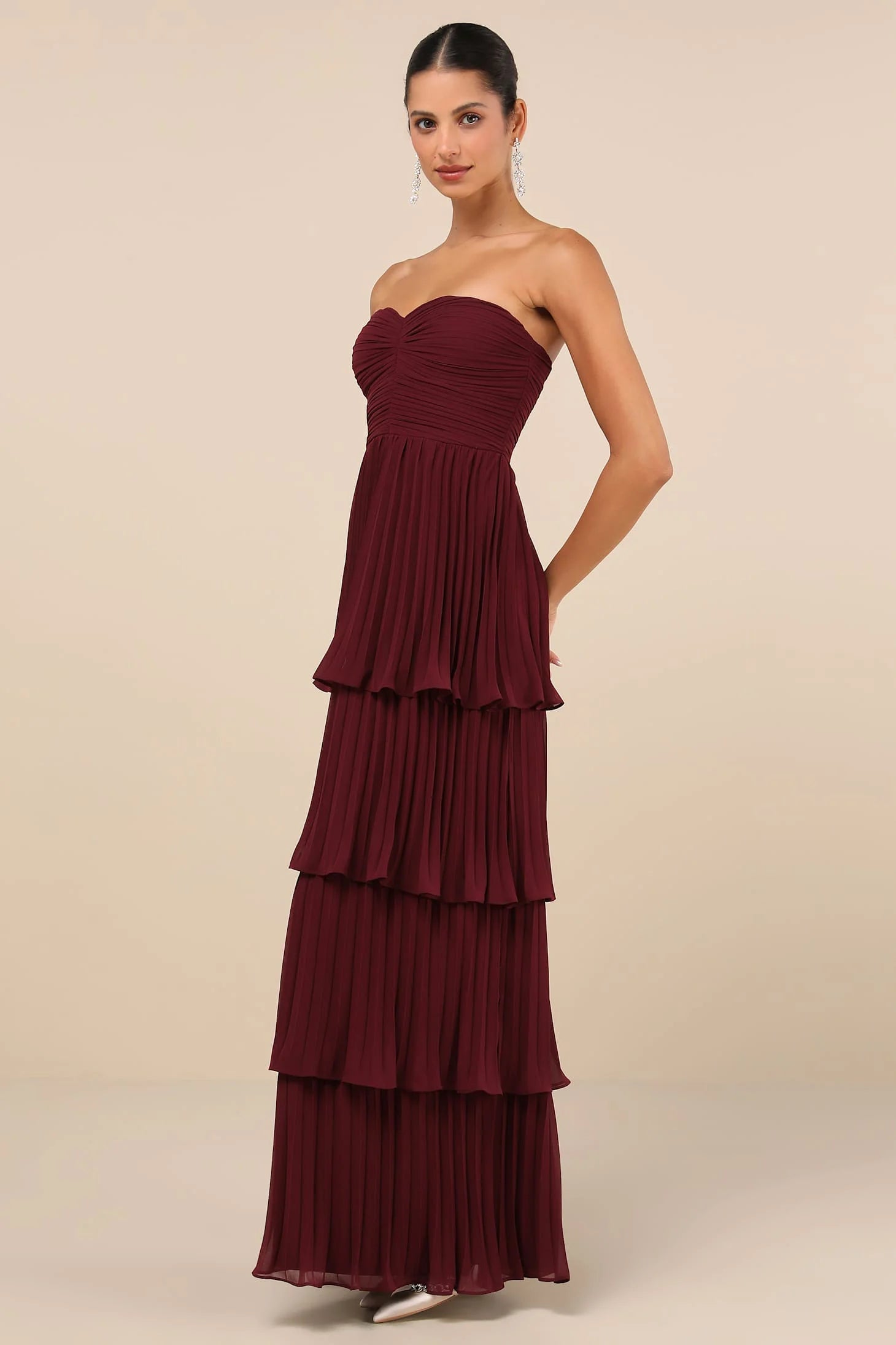 Amerie | Women's Strapless Tiered Maxi Prom Dress