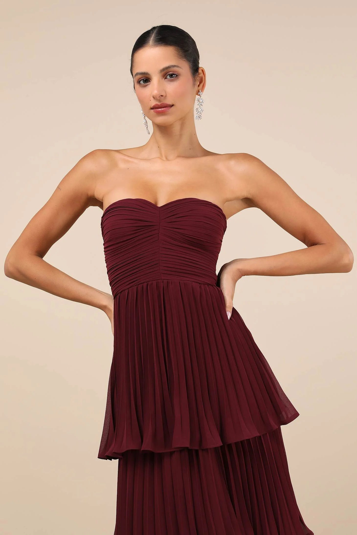 Amerie | Women's Strapless Tiered Maxi Prom Dress
