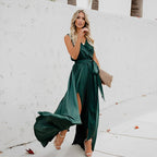 Liberty | Women's Elegant Sleeveless Wrap V-Neck Maxi Dress