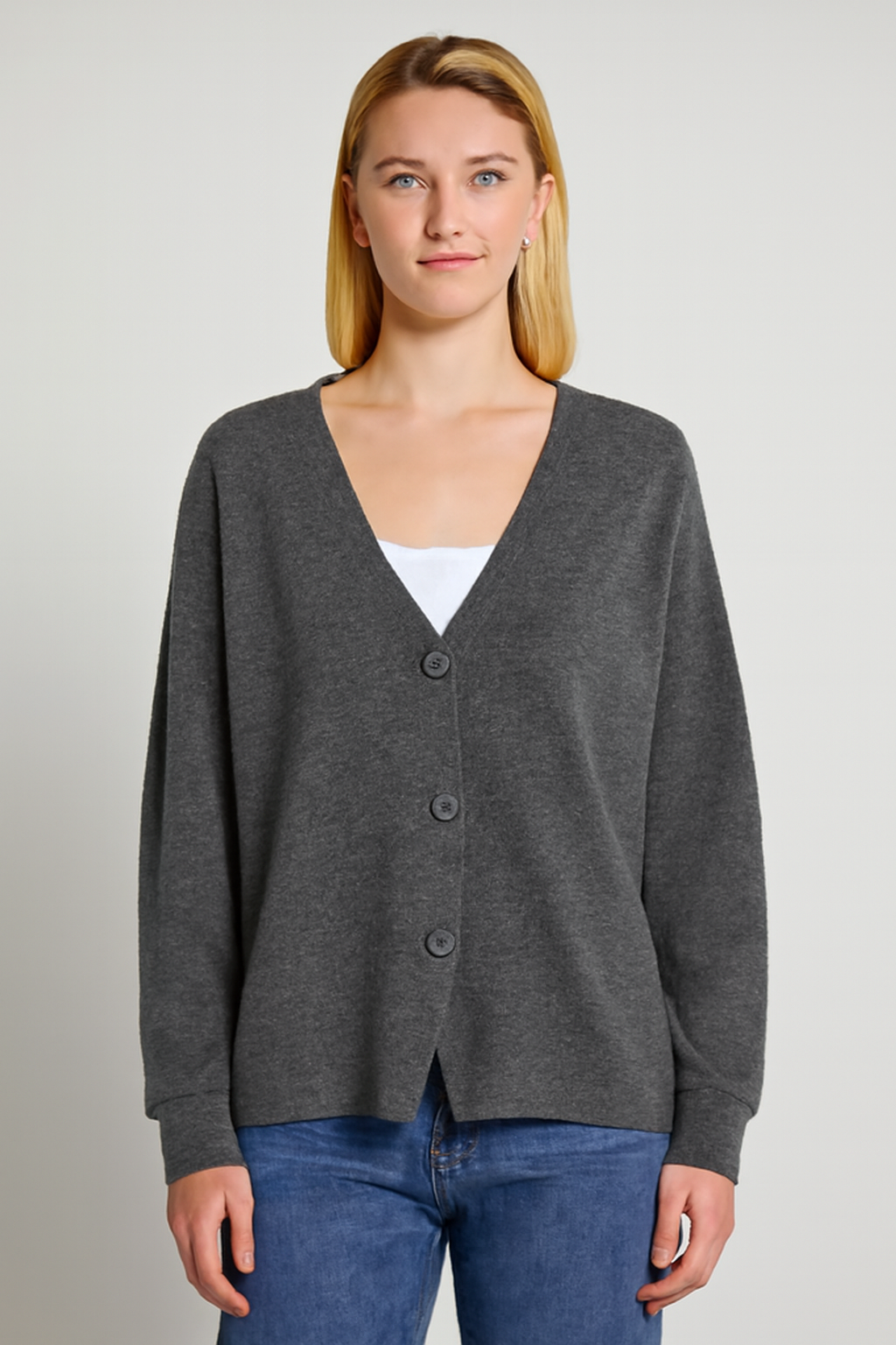 Shannon | Women's V-Neck Button Knit Cardigan