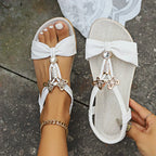 Sienna | Women's Elegant Charm Beach Sandals with Bow Detail