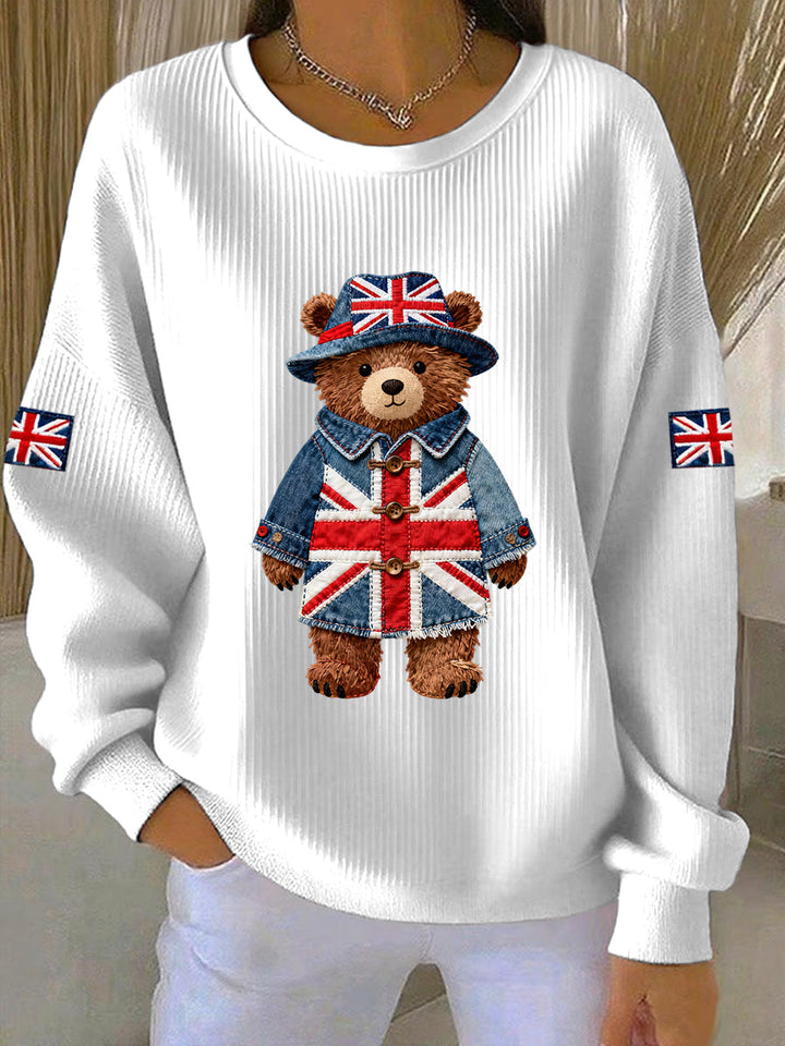 British Style Print Casual Sweatshirt