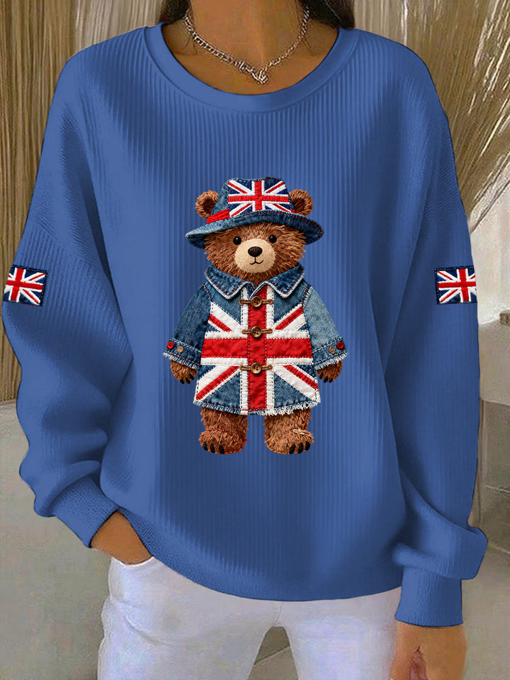 British Style Print Casual Sweatshirt