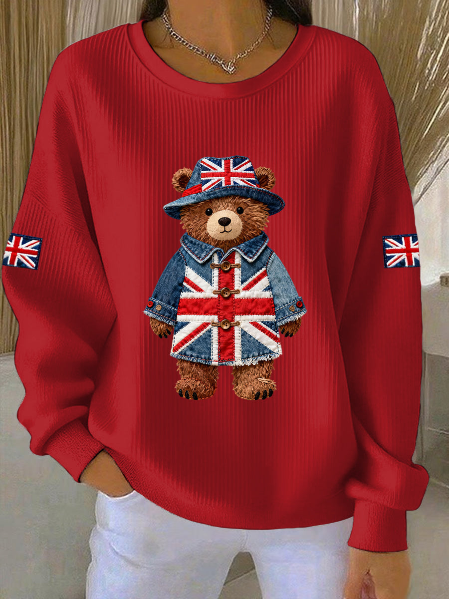 British Style Print Casual Sweatshirt