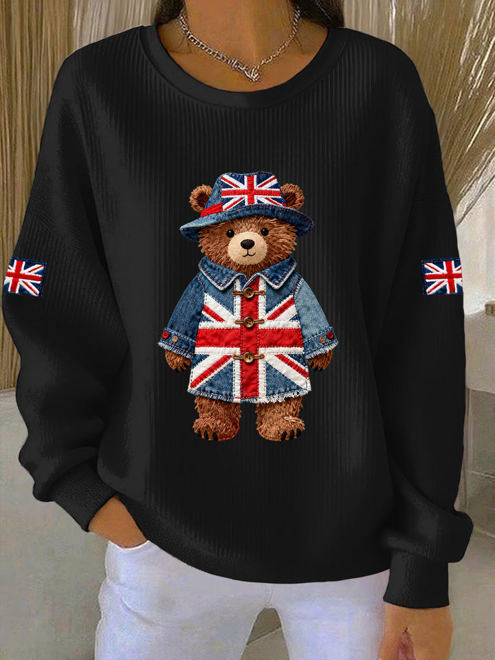 British Style Print Casual Sweatshirt