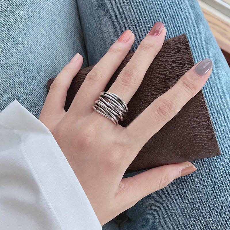 Zevarra | Women's Multi-Layer Open Band Statement Ring