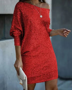 Celeste | Women's Sequin One-Shoulder Midi Prom Dress