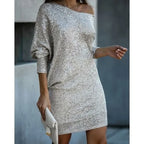 Celeste | Women's Sequin One-Shoulder Midi Prom Dress