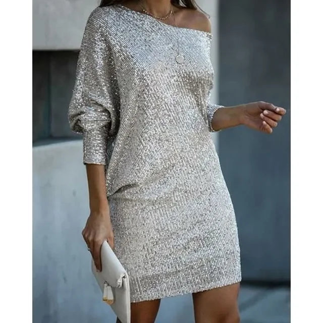 Celeste | Women's Sequin One-Shoulder Midi Prom Dress