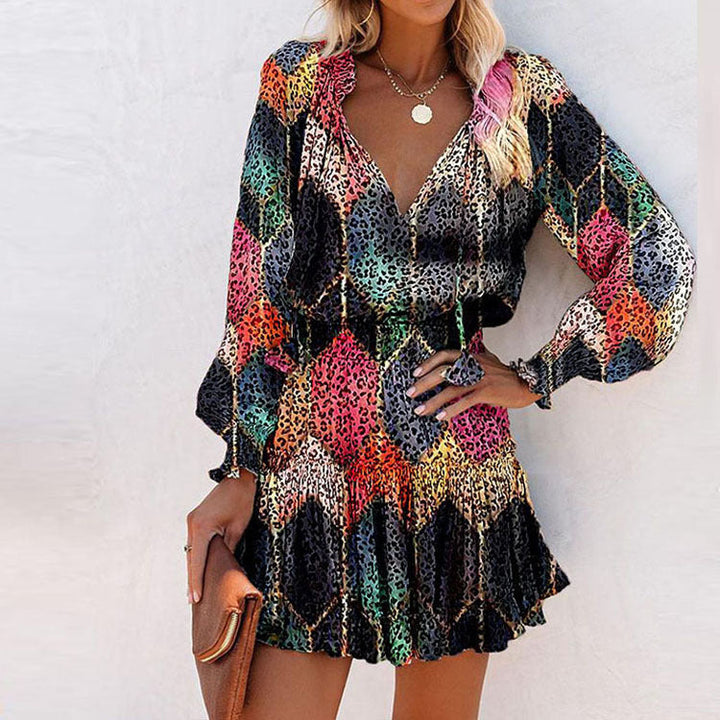 Bianca | Women's Floral Long Sleeve Smocked Waist Mini Dress