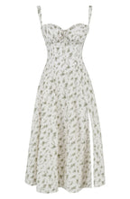 Fernanda | Women's Floral Sweetheart Neck Spaghetti Strap Midi Dress