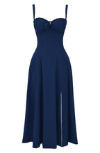 Fernanda | Women's Floral Sweetheart Neck Spaghetti Strap Midi Dress