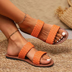 Thea | Women's Woven Strap Flat Sandals