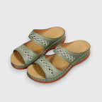 Theron | Women's Cut-Out Double Strap Wedge Slides