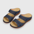 Theron | Women's Cut-Out Double Strap Wedge Slides