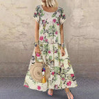 Dex | Women's Casual Floral Short Sleeve Maxi Dress